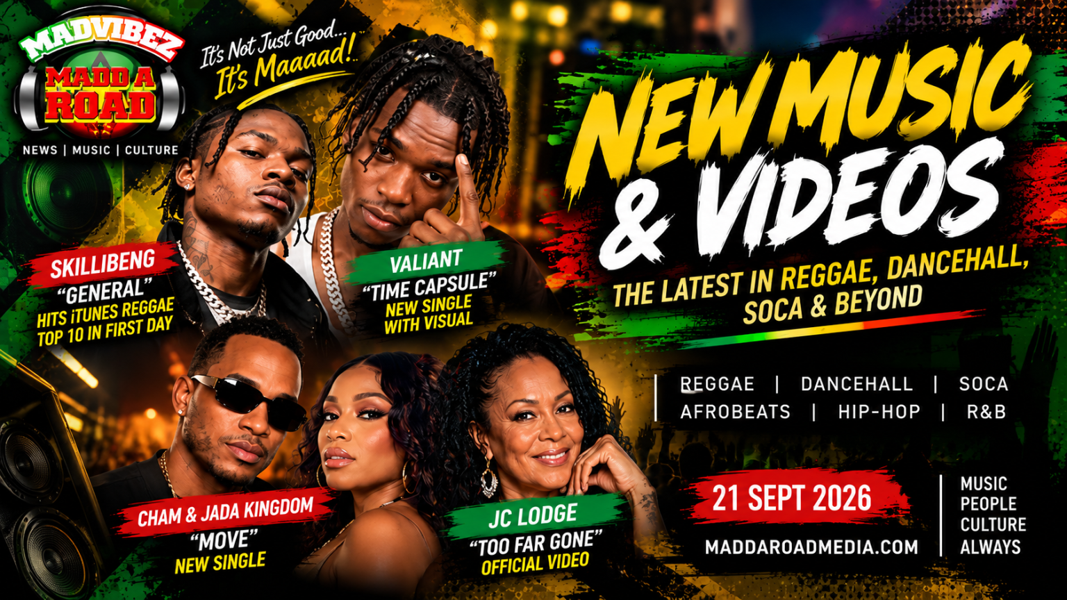 Fresh Dancehall & Reggae Releases: Skillibeng, Valiant, Cham & Jada Kingdom, JC Lodge
