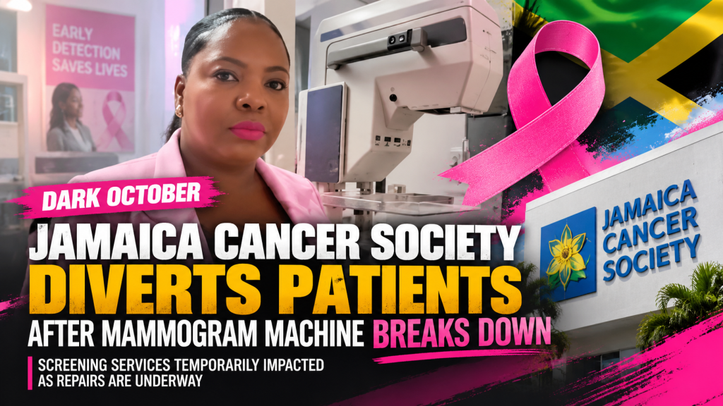 Editorial image illustrating Jamaica Cancer Society mammogram machine