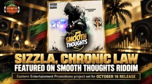Smooth Thoughts riddim official artwork featured in Madd A Road Media graphic announcing Sizzla, Chronic Law and participating artists.